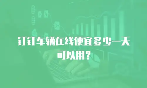 钉钉车辆在线便宜多少一天可以用？