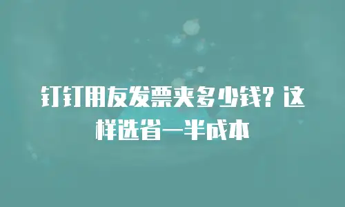 钉钉用友发票夹多少钱？这样选省一半成本