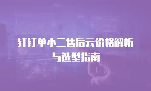 钉钉单小二售后云价格解析与选型指南