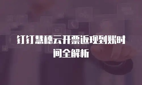 钉钉慧穗云开票返现到账时间全解析