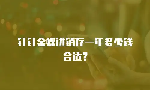 钉钉金蝶进销存一年多少钱合适？