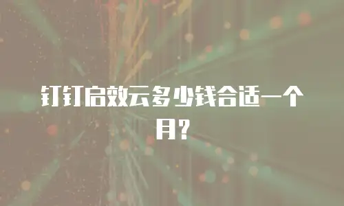 钉钉启效云多少钱合适一个月？