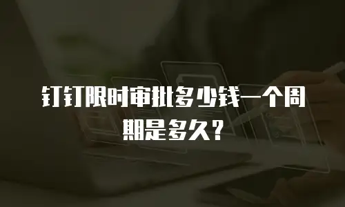 钉钉限时审批多少钱一个周期是多久？