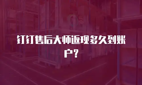 钉钉售后大师返现多久到账户？