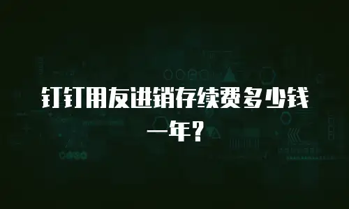 钉钉用友进销存续费多少钱一年？