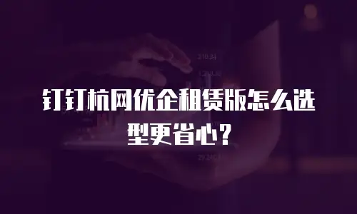 钉钉杭网优企租赁版怎么选型更省心？