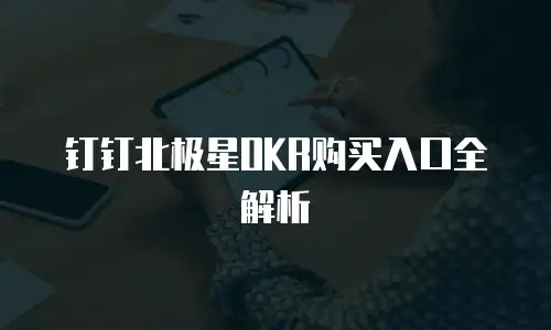 钉钉北极星OKR购买入口全解析