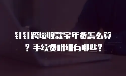 钉钉跨境收款宝年费怎么算？手续费明细有哪些？