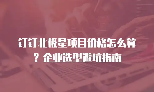 钉钉北极星项目价格怎么算？企业选型避坑指南