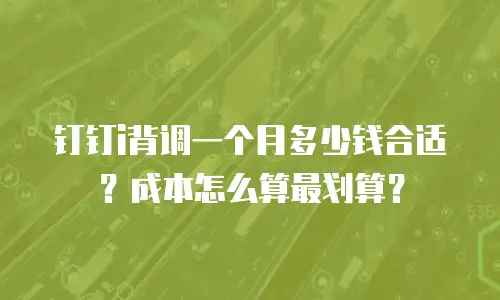 钉钉i背调一个月多少钱合适？成本怎么算最划算？