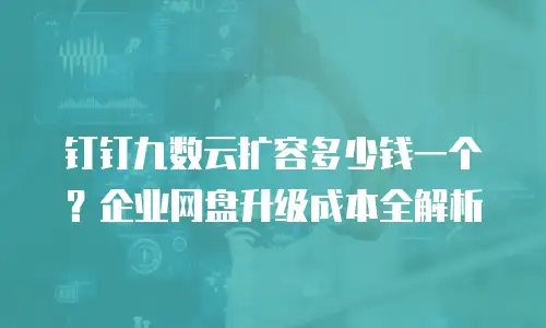 钉钉九数云扩容多少钱一个？企业网盘升级成本全解析