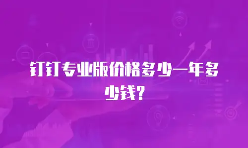 钉钉专业版价格多少一年多少钱？
