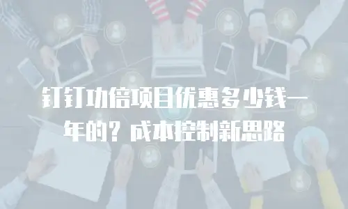 钉钉功倍项目优惠多少钱一年的？成本控制新思路