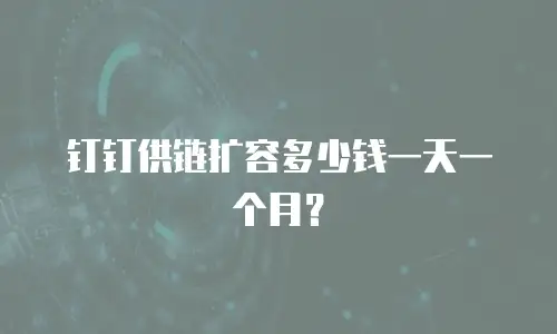 钉钉供链扩容多少钱一天一个月？