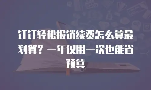 钉钉轻松报销续费怎么算最划算？一年仅用一次也能省预算