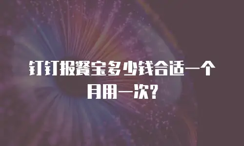 钉钉报餐宝多少钱合适一个月用一次？