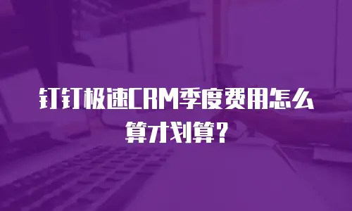 钉钉极速CRM季度费用怎么算才划算？
