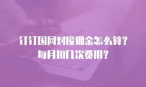 钉钉国网对接佣金怎么算？每月扣几次费用？