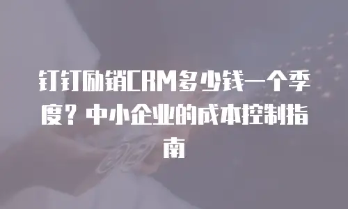 钉钉励销CRM多少钱一个季度？中小企业的成本控制指南