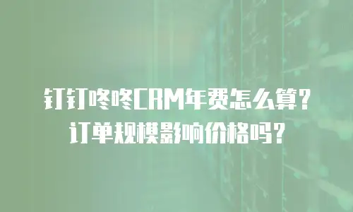 钉钉咚咚CRM年费怎么算？订单规模影响价格吗？