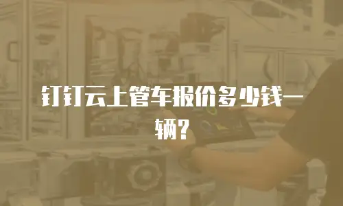 钉钉云上管车报价多少钱一辆？