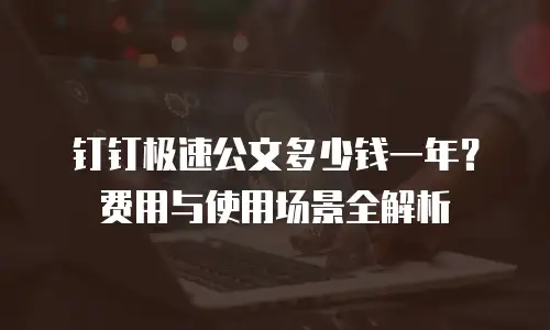 钉钉极速公文多少钱一年？费用与使用场景全解析