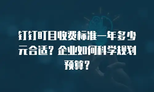 钉钉盯目收费标准一年多少元合适？企业如何科学规划预算？