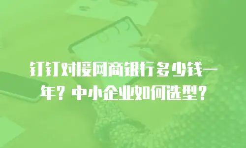 钉钉对接网商银行多少钱一年？中小企业如何选型？