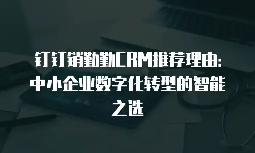 钉钉销勤勤CRM推荐理由：中小企业数字化转型的智能之选