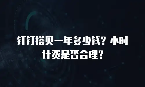 钉钉搭贝一年多少钱？小时计费是否合理？