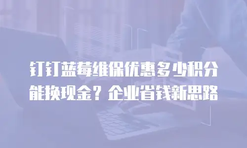 钉钉蓝莓维保优惠多少积分能换现金？企业省钱新思路