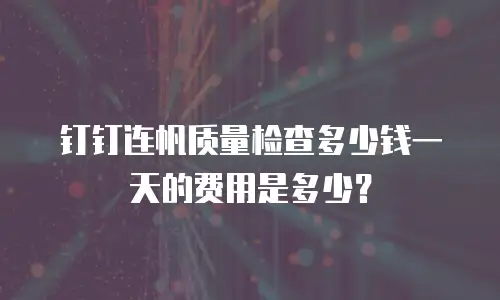 钉钉连帆质量检查多少钱一天的费用是多少？