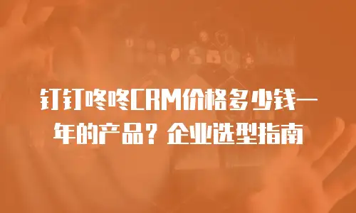 钉钉咚咚CRM价格多少钱一年的产品？企业选型指南