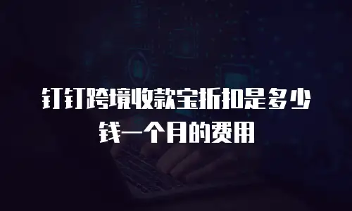 钉钉跨境收款宝折扣是多少钱一个月的费用