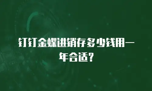 钉钉金蝶进销存多少钱用一年合适？