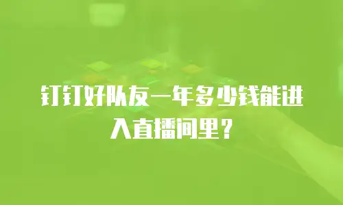 钉钉好队友一年多少钱能进入直播间里？