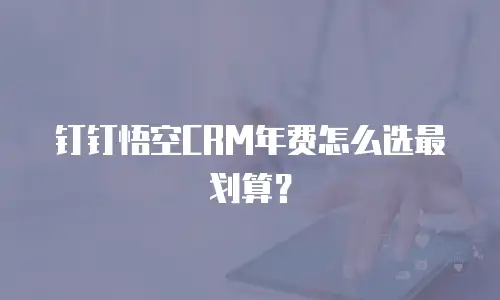 钉钉悟空CRM年费怎么选最划算？