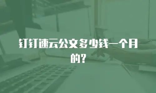 钉钉速云公文多少钱一个月的？