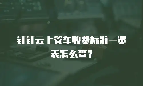 钉钉云上管车收费标准一览表怎么查？