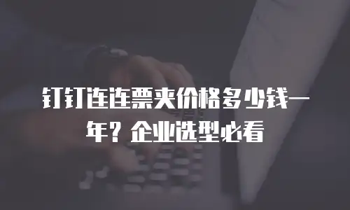 钉钉连连票夹价格多少钱一年？企业选型必看