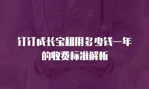 钉钉成长宝租用多少钱一年的收费标准解析