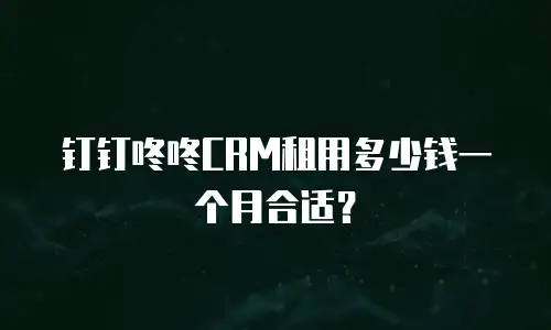 钉钉咚咚CRM租用多少钱一个月合适？