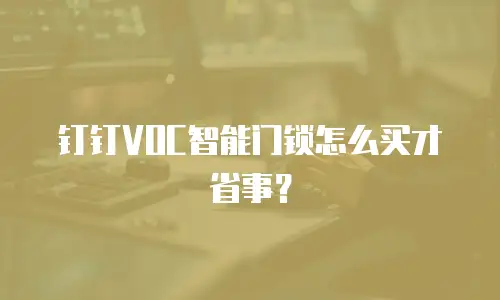 钉钉VOC智能门锁怎么买才省事？
