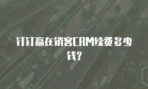 钉钉赢在销客CRM续费多少钱？