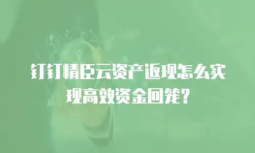 钉钉精臣云资产返现怎么实现高效资金回笼？