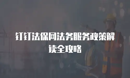 钉钉法保网法务服务政策解读全攻略