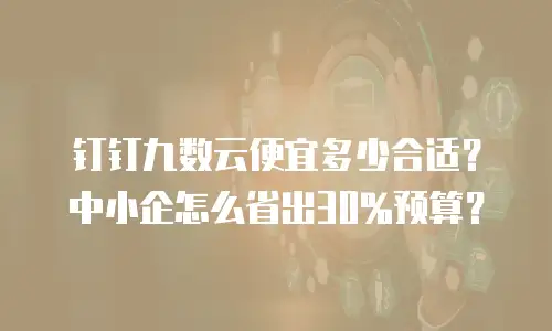 钉钉九数云便宜多少合适？中小企怎么省出30%预算？