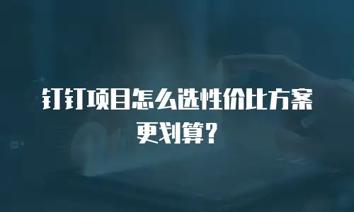 钉钉项目怎么选性价比方案更划算？