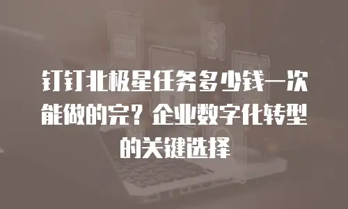钉钉北极星任务多少钱一次能做的完？企业数字化转型的关键选择