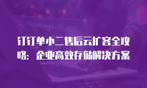钉钉单小二售后云扩容全攻略：企业高效存储解决方案